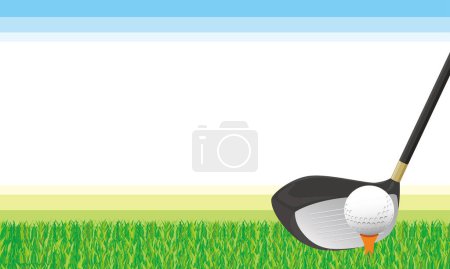 Frame illustration of a golf tee shot