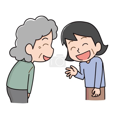 Ilustración de Imagen de ancianos saludándose entre sí - Imagen libre de derechos