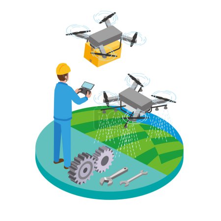 Illustration for Image illustration of drone industry - Royalty Free Image