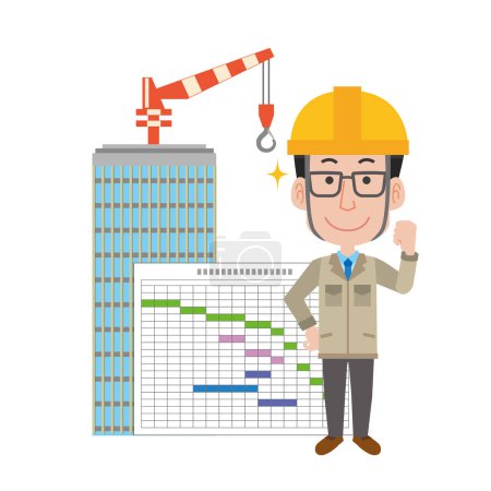 Illustration for Male engineer involved in building construction - Royalty Free Image