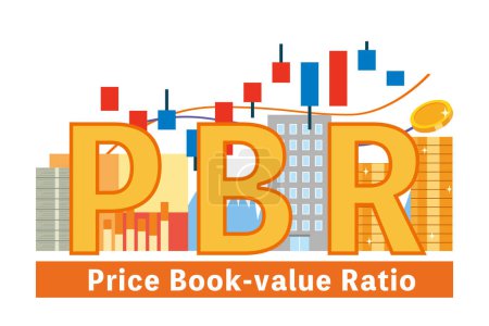 Illustration for Character illustration of PBR (Price Book-value Ratio) - Royalty Free Image