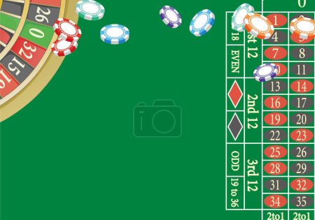 Téléchargez les illustrations : Illustration d'une table de roulette de casino - en licence libre de droit