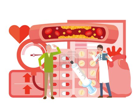 Illustration for Vascular Health and Doctor's Description - Royalty Free Image