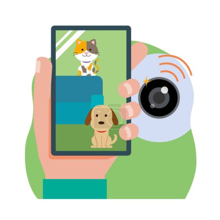 Illustration for Illustration of a pet watching camera - Royalty Free Image