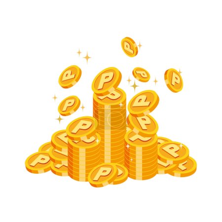 Illustration for Illustration of point coins piling up - Royalty Free Image