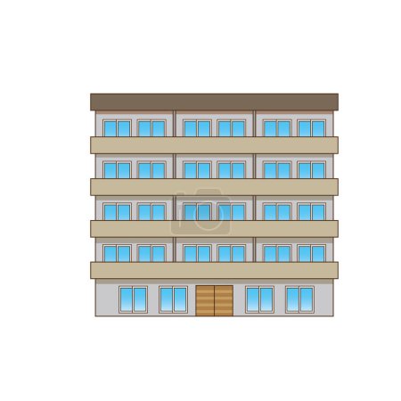 Illustration for Illustration of a low-rise apartment - Royalty Free Image