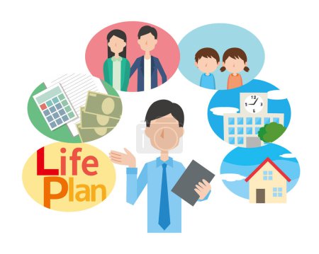 Image illustration to plan life of money and marriage parenting