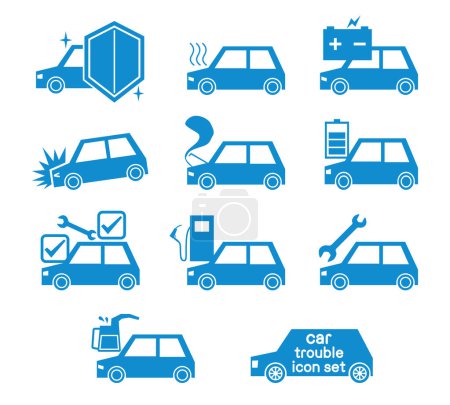 Ilustración de Icono de problema de coche ilustración conjunto - Imagen libre de derechos