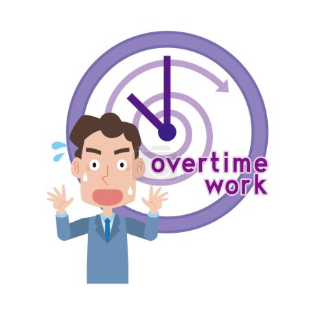 Illustration for A businessman who seems tired of working long hours - Royalty Free Image