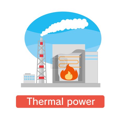 Ilustración de Ilustración de la generación de energía térmica - Imagen libre de derechos