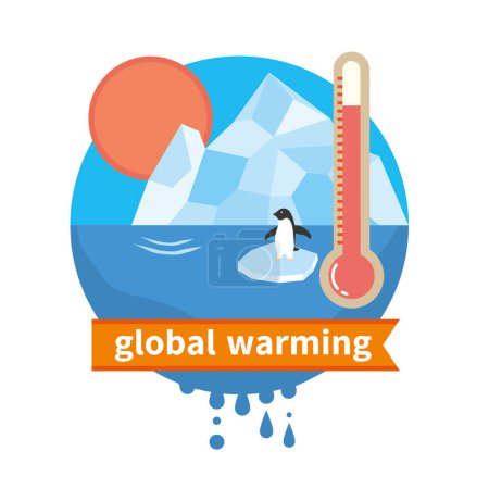 Illustration graphique de la fonte des icebergs due au réchauffement climatique