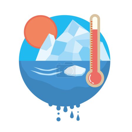 Illustration for Image illustration of an iceberg melting due to global warming - Royalty Free Image