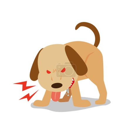Téléchargez les illustrations : Un chien qui devient violent à cause de la rage - en licence libre de droit
