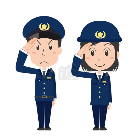 Male and female police officers to salute