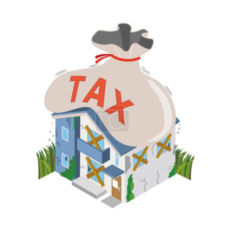 Illustration for Vacant house tax issues - Royalty Free Image
