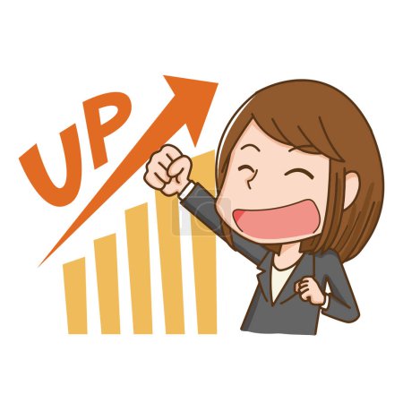 Illustration of a woman who is happy with her achievements