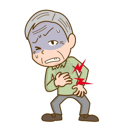 Älterer Mann spürt Herzschmerzen