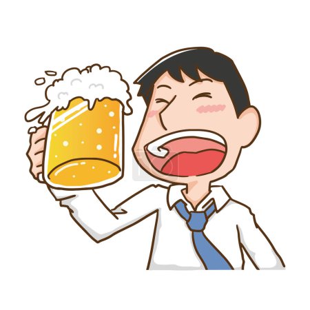 Image illustration of a man toasting cheerfully