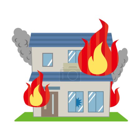 Illustration of a house that will be on fire