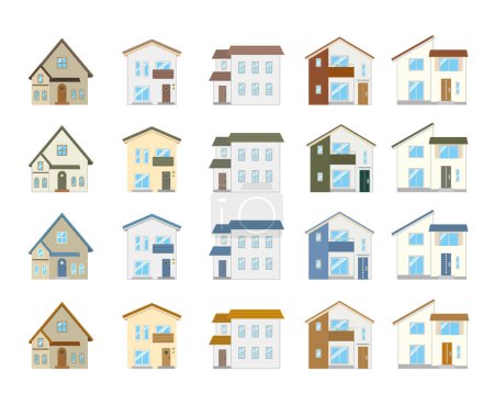 Illustration set of various houses