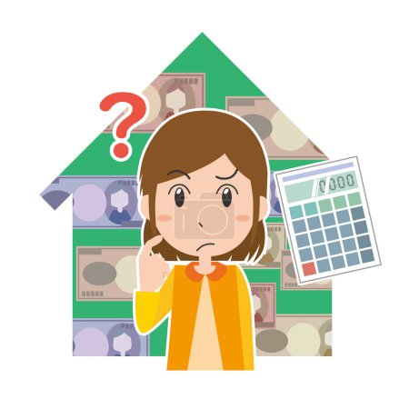 Illustration of a woman worried about money about the house