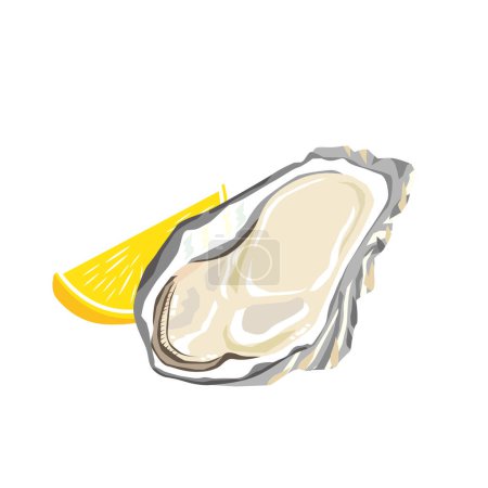 Illustration of oysters and lemons