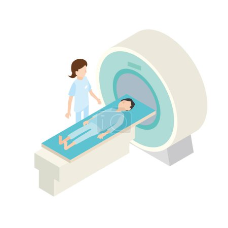 Image illustration to receive MRI examination in hospital