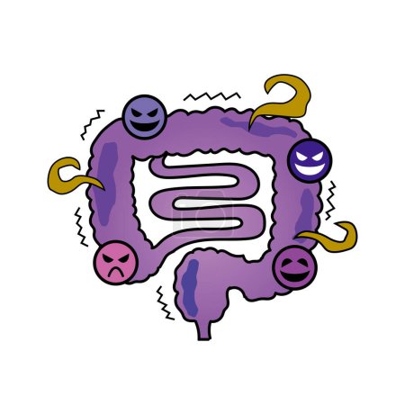 Ilustración de Imagen ilustrativa de un intestino malo - Imagen libre de derechos