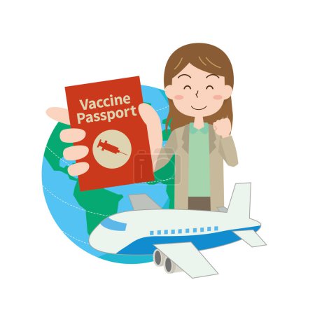 A woman traveling abroad with a vaccine passport