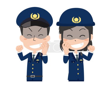Illustration for An unscrupulous police officer - Royalty Free Image