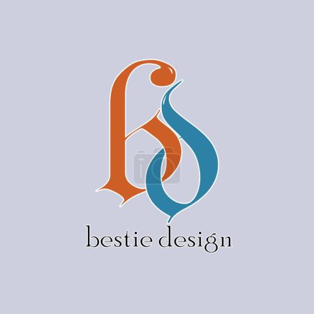 Photo for Gambar abstrak logo dengan berwarna oren dan biru - Royalty Free Image
