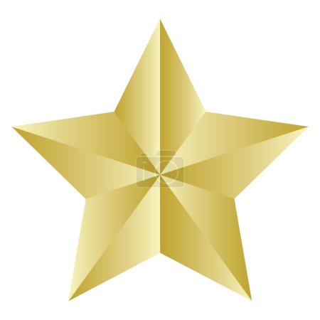 Téléchargez les illustrations : Illustration vectorielle étoile de style militaire en or métallique avec effet métal 3D - en licence libre de droit