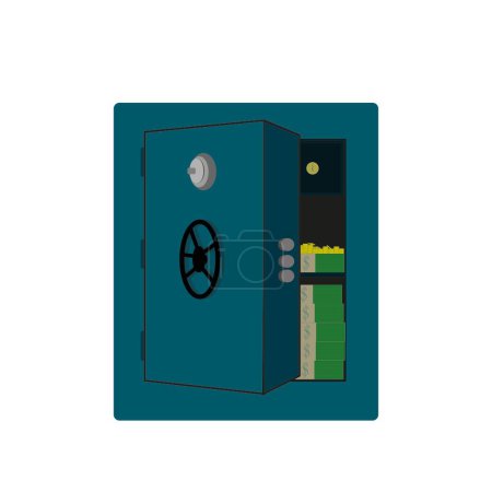 Foto de Ilustración vectorial de una caja fuerte segura de dinero, que simboliza la seguridad de las finanzas. Perfecto para representar la seguridad financiera. - Imagen libre de derechos