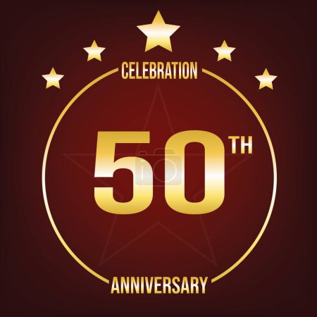 Illustration for 50ThCelebrationAnniversary - Celebration of 50th Anniversary: Joy and festivities for this special occasion. Perfect for invitations, birthday cards, party decorations, and mementos. High-quality vector file available. - Royalty Free Image