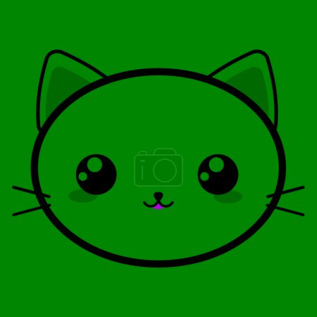 Illustration for Kawaii kitten, cute and playful, with expressive eyes and soft fur. Perfect for illustrating children's products, stationery, and items related to pets, bringing charm and sweetness to your design. - Royalty Free Image