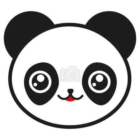 Ilustración de Oso panda Kawaii, lindo y abrazable, con ojos expresivos y una expresión adorable. Perfecto para decorar productos para niños, juguetes de peluche y artículos de decoración para el hogar, brindando una dosis de ternura y encanto.. - Imagen libre de derechos