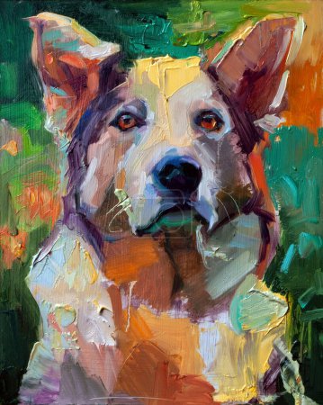 Foto de Perro mascota retrato pintura - Imagen libre de derechos