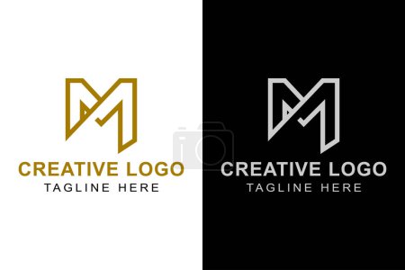 Téléchargez les illustrations : Logo lettre M. Conception vectorielle simple modifiable - en licence libre de droit
