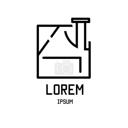 Ilustración de Logo diseño tela hogar con color negro - Imagen libre de derechos