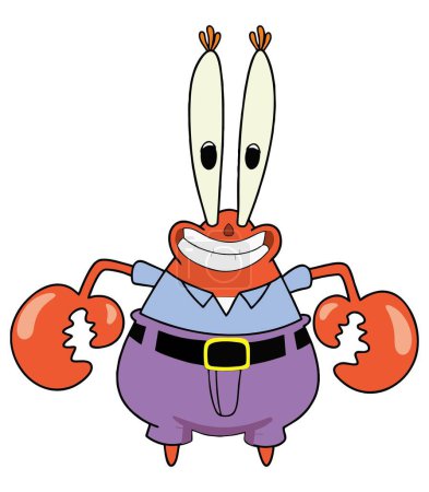 happy and funny cartoon Mr. Crab