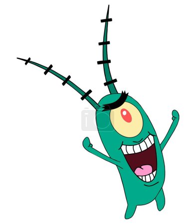 cartoon illustration Plankton in Spongebob Squarepants