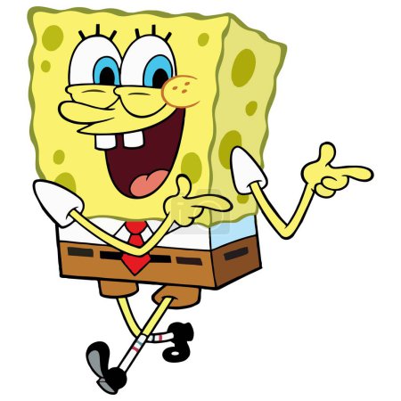 Illustration for Happy smiling funny cartoon character spongeboob squarepants - Royalty Free Image