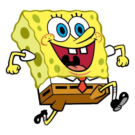 Illustration for Spongeboob character cartoon happy smiling - Royalty Free Image