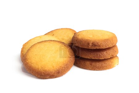 Biscuits au beurre danois, biscuits au beurre isolés sur du bakcground blanc