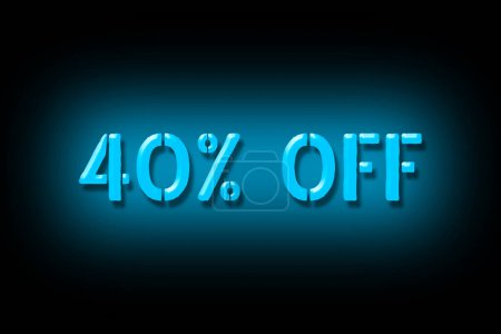 Photo for 40 percent off. Neon sign isolated on a black background. Trade. Business. Discounts. Seasonal discounts. Design element Background - Royalty Free Image