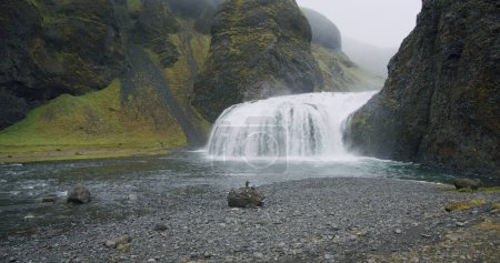 Photo for Beautiful waterfall Stjornarfoss near Kirkjubaejarklaustur at Iceland South coast. - Royalty Free Image