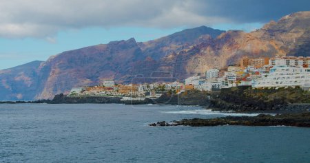Photo for Coastline of Atlantic Ocean, town Puerto de Santiago, Los Gigantes cliffs,, Santiago del Teide, Tenerife, Canary Islands. Nobody. - Royalty Free Image