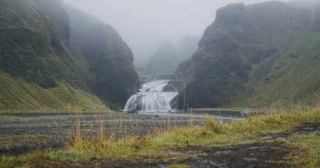 Photo for Icelandic waterfall Stjornarfoss near Kirkjubaejarklaustur. - Royalty Free Image