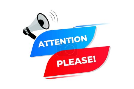 Attention please word illustration with megaphone