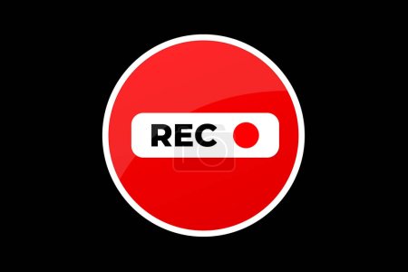 Illustration for Rec icon video recording illustration symbol design. - Royalty Free Image